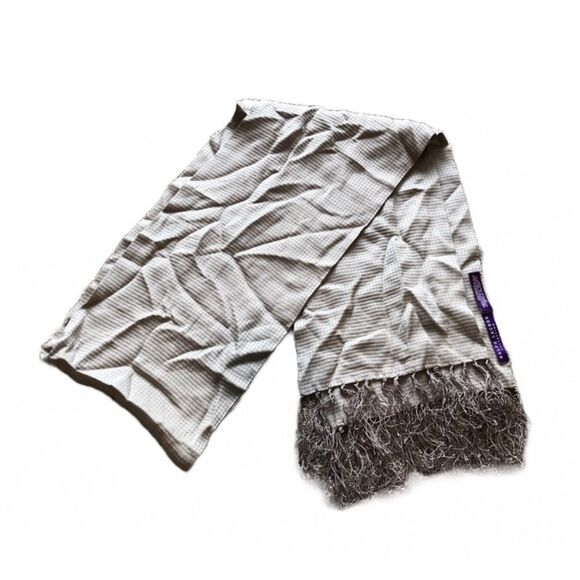 RALPH LAUREN COLLECTION PURPLE LABEL 100% SILK SCARF GRAY - Picture 1 of 7